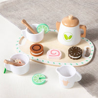 Wooden Tea Party Set Imaginative Tea Party Set Realistic Toy for Young Children, Playroom