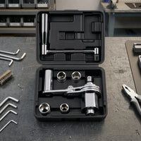 Manual Spare Tire Tool Kit with Carrying Case High-Strength Tire Lug Nut Wrench Heat Treated Wheel Lug Wrench Forged for Roadside Emergency