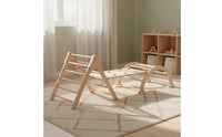 Modular Wooden Climber Indoor Climbing Arch Natural Climbing Ladder Smooth for Toddlers, Kids, Home, Playroom