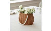 Multi-Purpose Rattan Design Flower Basket Multifunctional Small Woven Tote Artisanal House Decoration Lightweight for Party Decor