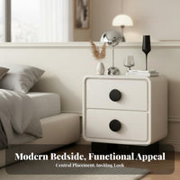 2-Drawer End Table Space-Saving Nightstand Stable Construction for Home, Renters