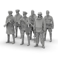 1/72二战俄军士兵1/64白模1/35小摆件微缩素体微型兵人3D打印模型
