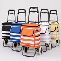 Foldable Portable Shopping Cart with Insulated Bag, Lightweight Utility Cart for Groceries and Outdoor Use
