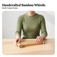Handmade Bamboo Slide Whistle Easy to Adjust Tone Bird Sound Whistle Portable for Children, Educational, Outdoor, Party
