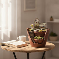 Planter with Miniature House Planter Vintage Pots for Gardeners, Fairy Garden, Desk, Windowsill