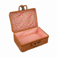 Vintage Design Suitcase With Handle Wicker Gift Box Handmade Look