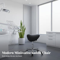 Saddle Chair Ergonomic Design Wheeled Saddle Stool 360° Swivel for Salon, Studio