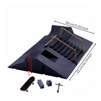Includes 3 Fingerboards 6 in 1 Finger Skateboard Ramp Set Alloy Components Fingerboard Skate Park Kit Modular Design Miniature Skatepark Kit Great Gift Idea for Children, Teens, Fingerboarders, Tabletop, Desk