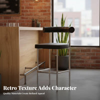 Round Top Backless Stool rustic design Counter Chair Commercial Grade Minimalist Design for Bar Owners, Adults, Restaurant