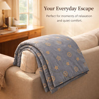 Cartoon Bear Pillow Blanket, Floral Pattern, Polyester