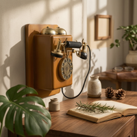 Wall-Attached Antique Phone Photo Prop Retro Telephone Decor for Shop Window