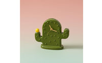 Ceramic Cactus Desk Timepiece Noiseless Movement Timekeeping Device Playful