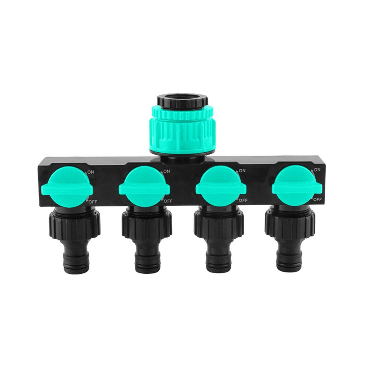 Individual Control Faucet Water Splitter with Shutoff Valves Sturdy 4-Port Water Manifold Leak-Proof 4-Port Manifold for Gardeners