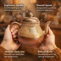 Wood Fired Ceramic Teapot, Light Luxury Retro Style