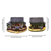 Miniature House with Yard Compact Figurines Resin for Dioramas, Hobbyists