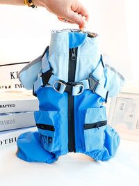 狗狗衣服秋冬装厚款森屿三防冲锋棉衣拉链牵引小型犬泰迪宠物6953