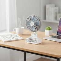 Cartoon Penguin Fan 3 Speed Settings Mini Desk Fan Cute Design for Bedroom, Kids