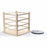 Solid Wood Electric Rotating Earring Stand Large Capacity Rotating Earring Display Stand Stable and Balanced Wooden Base Jewelry Rack Easy Assembly for Live Streamers, Trade Shows