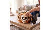 Skull-Faced Candy Jar Spooky Treat Jar Seasonal Container Festive for Entryway