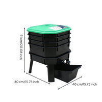 Worm Composting Bin Four Legs Stacked Compost Bin Black Plastic for Gardeners