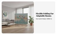 Foldable Folding Panel Partition Movable on casters 4-Panel Folding Divider Modern Design Room Separator Space-Saving for Apartment Dwellers, Homeowners, Office Workers, Bedroom, Dressing Area
