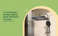 High Pressure Rainfall Shower Head, Large Panel, Adjustable