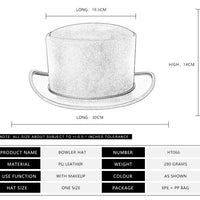 Medieval Knight Retro Hat Steampunk PU Leather Round Top Unisex Magic Hat Cosplay Prop