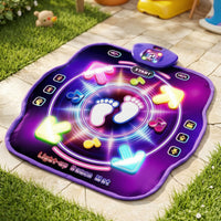 Light-up Double Dance Mat Wireless Dance Mat with Bluetooth Musical Toy Adjustable Volume for Children, Toddlers, Playroom, Birthday Party