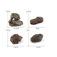 4 Pieces Rock Ornaments Looking Fake Stone Authentic-Looking Artificial Rock for Aquarists