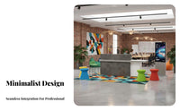 Modern Reception Desk Sturdy Construction Modern Front Desk with Storage Wooden Reception Counter Table for Retail Managers, Workplaces, Lobbies