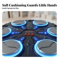 Built-in Speaker Wall Mounted Electronic Punching Target Adjustable Speed Modes Wall Mounted Music Boxing Machine Digital Hit Counter Smart Reaction Training Machine Shock Absorbing Pads for Children, Beginners, Adults, Home