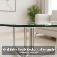Tripod Base Oval Table Wabi-Sabi Aesthetic Household Furniture Minimalist Design Vintage Inspired for Living Room, Small Spaces