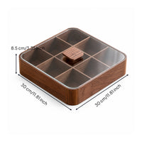 Tea Box with Glass Lid Solid Wood Tea Bag Organizer Rectangular for Hosts