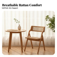 Foldable Armchair Space-Saving Upholstered Armchair Thick Cushion for Balcony