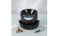 Digital Euro Currency Sorter Automatic Currency Sorting Machine with Bins Electric Countertop for Retailers, Businesses, Retail Stores, Banks, Offices