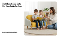 Young Child Two-Seater Sofa Nordic Design 2-Seater childs' Loveseat Dense Foam Foam for Preschoolers, Parents, Living Room