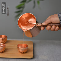 厂家直供纯紫铜加厚煮茶罐分茶器手工锤点公杯铜制餐饮用具