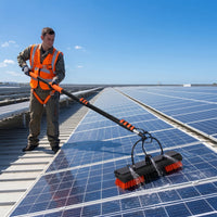 3-in-1 Solar Panel Cleaning Brush Telescoping Water Fed Pole Brush Extendable Cleaner No Ladders for Homeowners