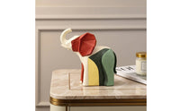 Elephant Statue with Raised Trunk Faceted Elephant Sculpture Decorative