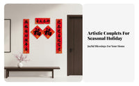 Festive Door Couplets, Handwritten, Luminous Red, Multiple Sizes