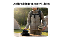 Long-Lasting Black Stainless Steel Dinnerware Set Compact Titanium Plated Bowl and Plate Set Lightweight for Campers, Backpackers, Picnic