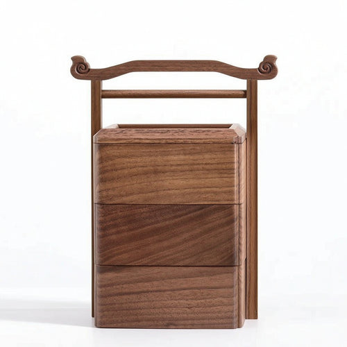 Tabletop Box with Handle Wooden Fruit Box Minimalist for Tea Table, Living Room