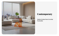 C-Shaped Side Table Easy Assembly C-Shaped Couch Table Waterfall rim for Office