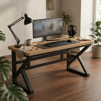 Computer Desk Thick Desktop Wood Computer Desk Sturdy Office Furniture for Students, Bedroom, Gaming