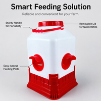 Poultry Drinker Water Dispenser, Chicken Feeders and Drinkers for Backyard Smallholding Hanging Design, White Red Blue