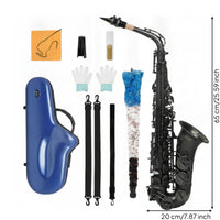 Alto Saxophone with Carrying Case Black Metal Finish Alto Saxophone with Windway Component Frosted for Beginners