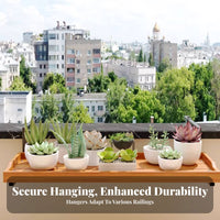 Hanging Railing Planter Box sturdy Wood Construction Adjustable Railing-Mounted Shelf Weatherproof Easy Installation for Patio