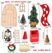 1:12 dollhouse娃娃屋 13款迷你屋精灵门圣诞装饰套装OB1微缩场景