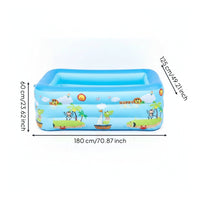 Three-Layer Shallow Inflatable Pool Bubble-Textured Inflatable Kiddie Pool Printed Cartoon Water Play Holiday-Themed for Babies, Children