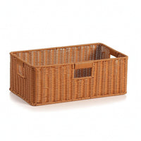 Plastic Weave Storage Basket Open-Top Woven Organizer Bin Low-Profile for Drawer